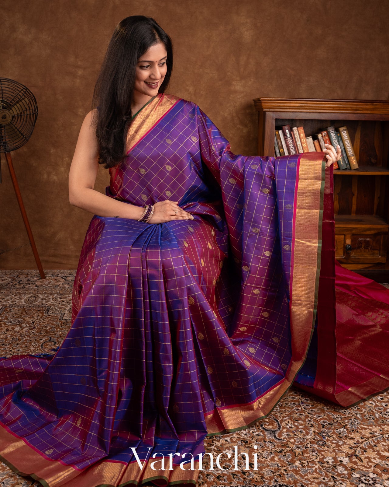 Royal Purple Pure Kanchipuram Silk Handloom Saree