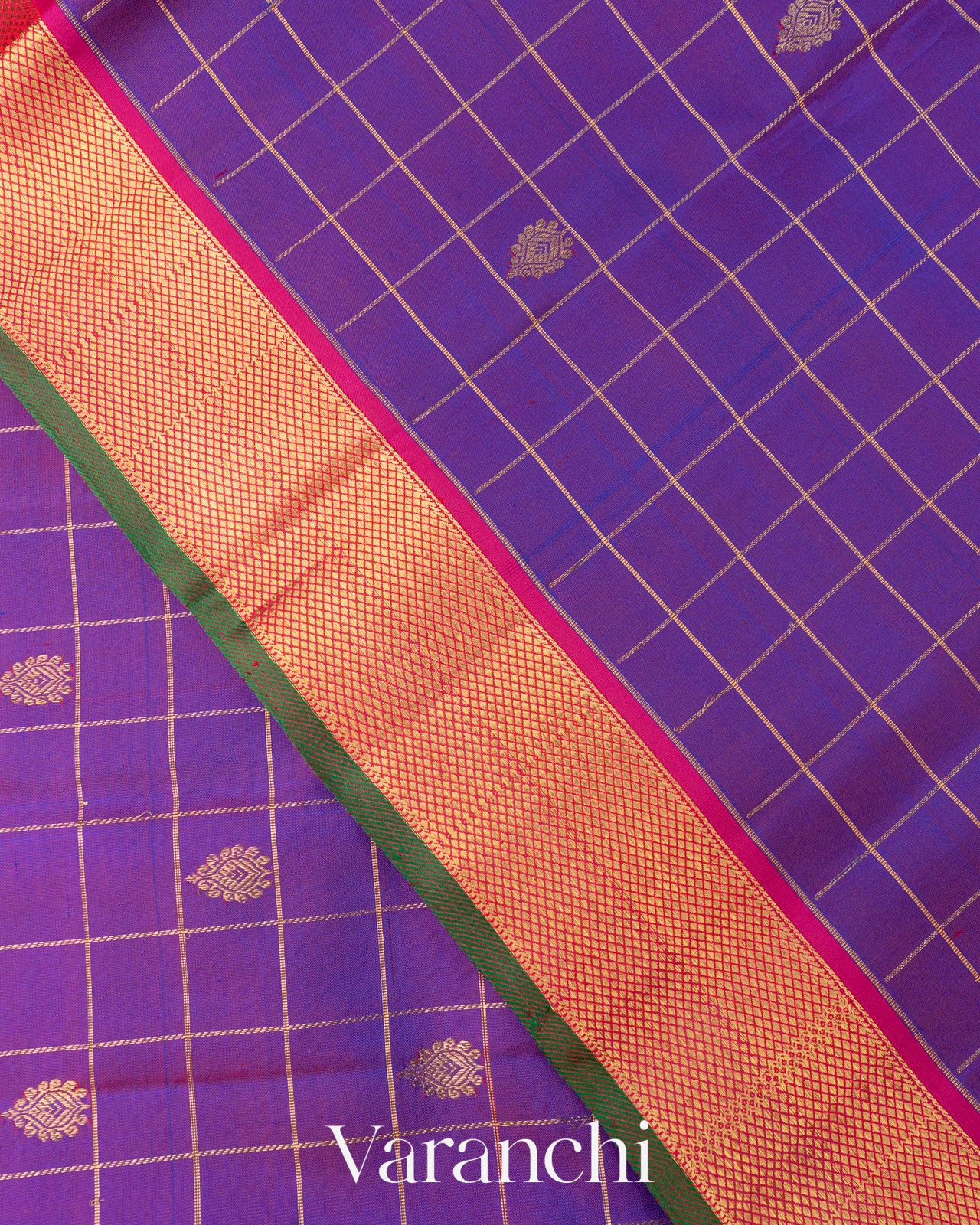 Royal Purple Pure Kanchipuram Silk Handloom Saree