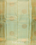 Sea Green Vaira Oosi Pure Kanchipuram Silk Handloom Saree