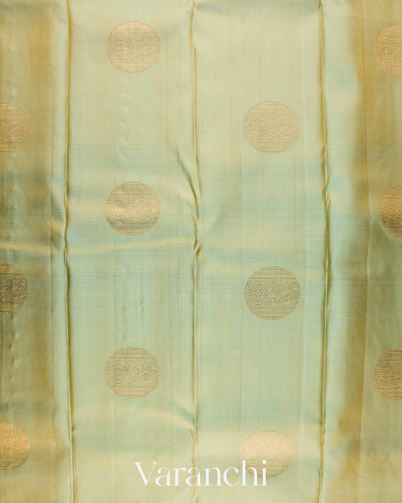 Sea Green Vaira Oosi Pure Kanchipuram Silk Handloom Saree