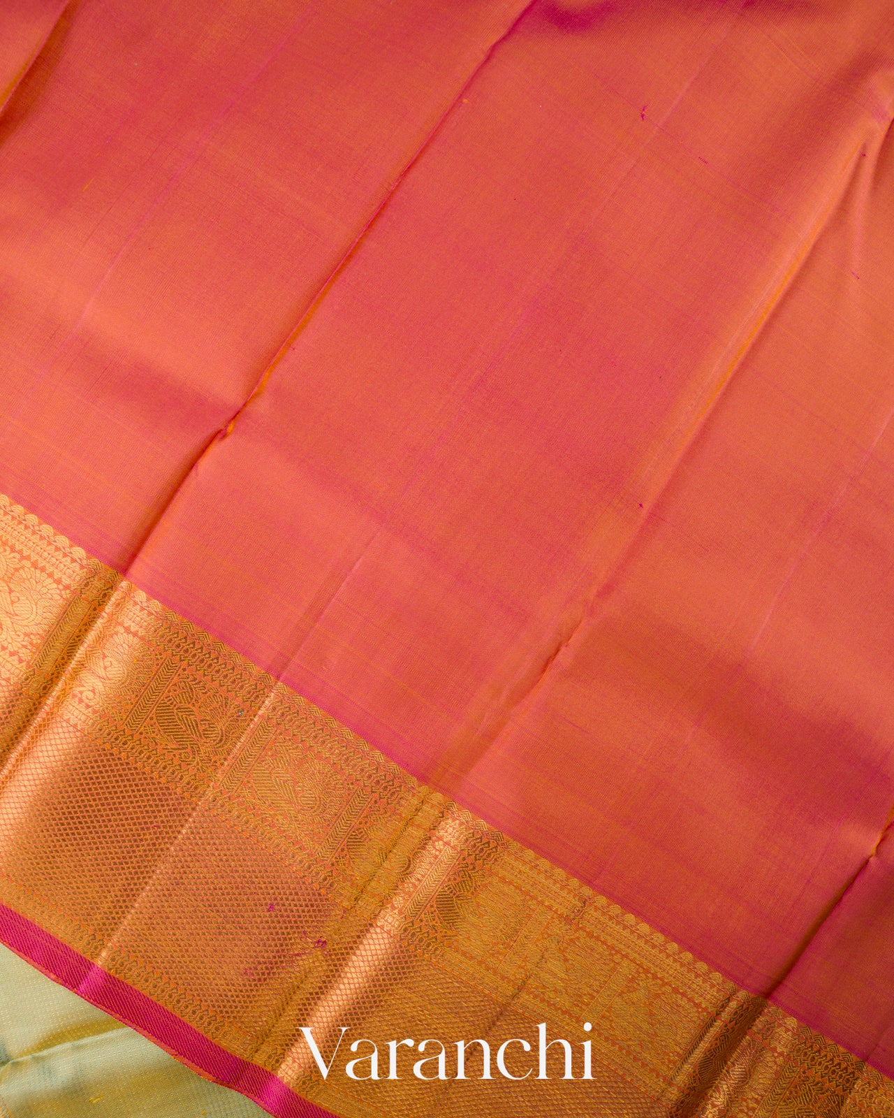 Sea Green Vaira Oosi Pure Kanchipuram Silk Handloom Saree