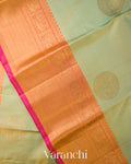 Sea Green Vaira Oosi Pure Kanchipuram Silk Handloom Saree