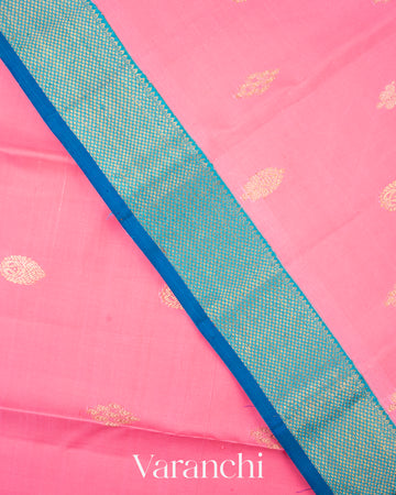 Baby Pink Pure Kanchipuram Silk Handloom Saree
