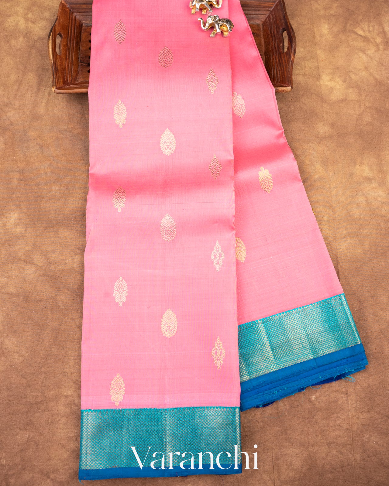 Baby Pink Pure Kanchipuram Silk Handloom Saree