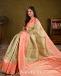 Warm Beige Pure Kanchipuram Silk Saree