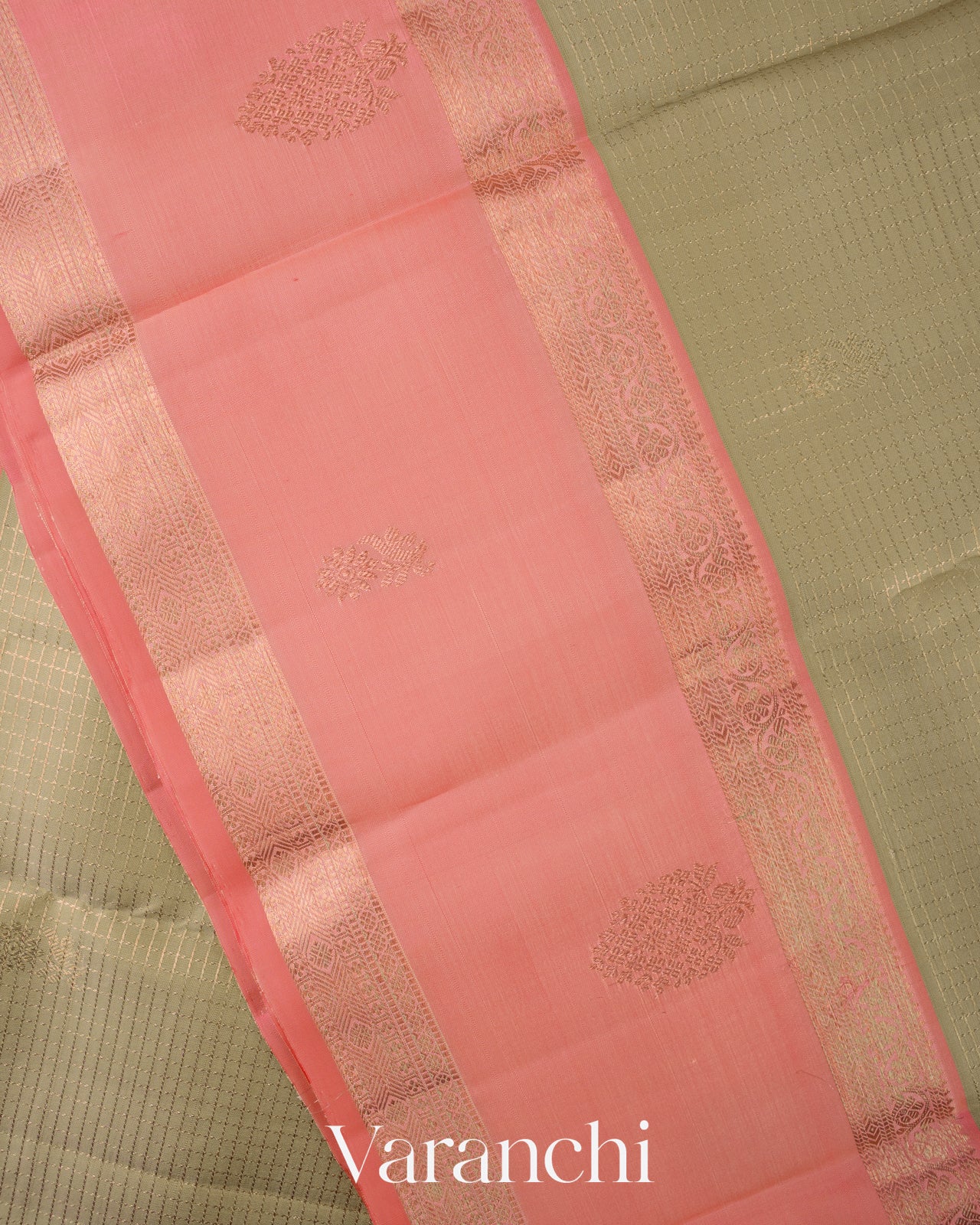 Warm Beige Pure Kanchipuram Silk Saree