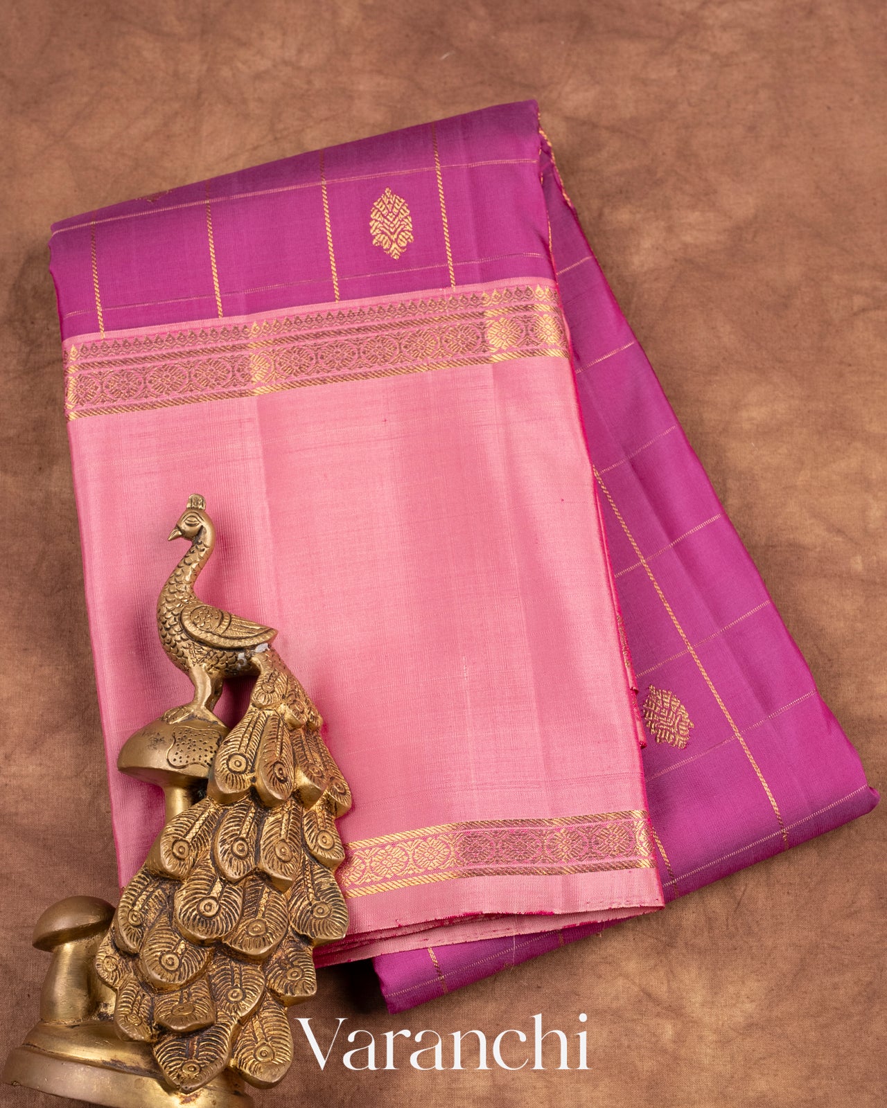 Magenta Purple Pure Kanchipuram Silk Handloom Saree