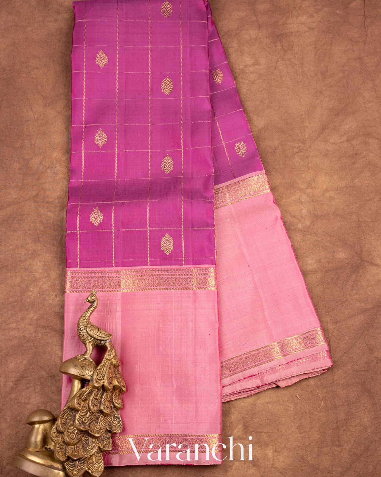 Magenta Purple Pure Kanchipuram Silk Handloom Saree