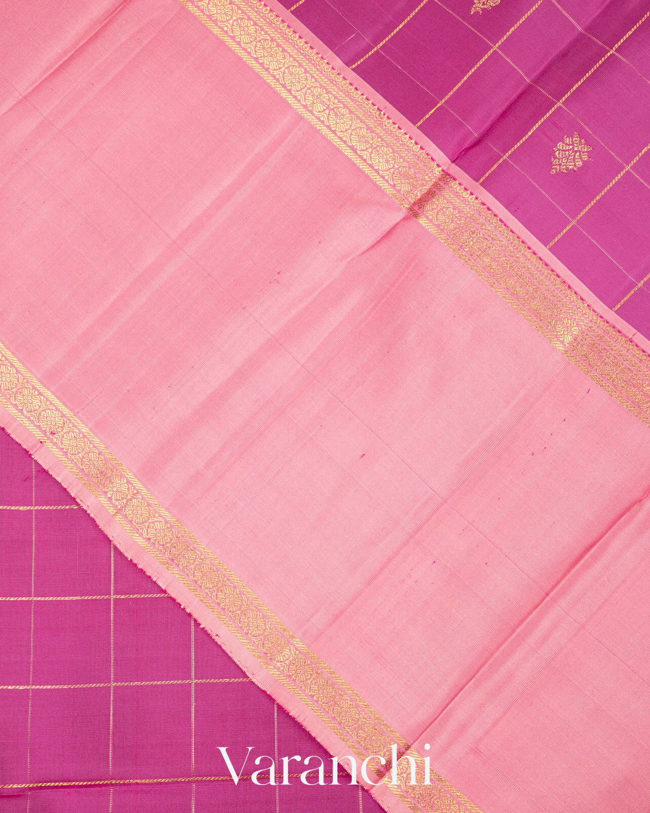 Magenta Purple Pure Kanchipuram Silk Handloom Saree