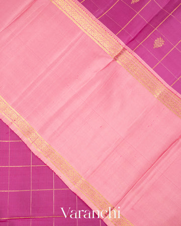 Magenta Purple Pure Kanchipuram Silk Handloom Saree