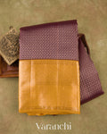 Wine Plum Heavy Brocade Pure Kanchipuram Silk Saree