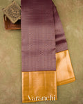 Wine Plum Heavy Brocade Pure Kanchipuram Silk Saree