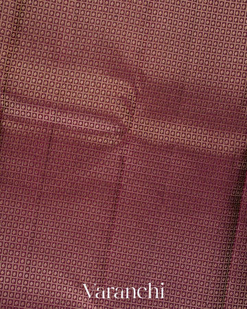 Wine Plum Heavy Brocade Pure Kanchipuram Silk Saree