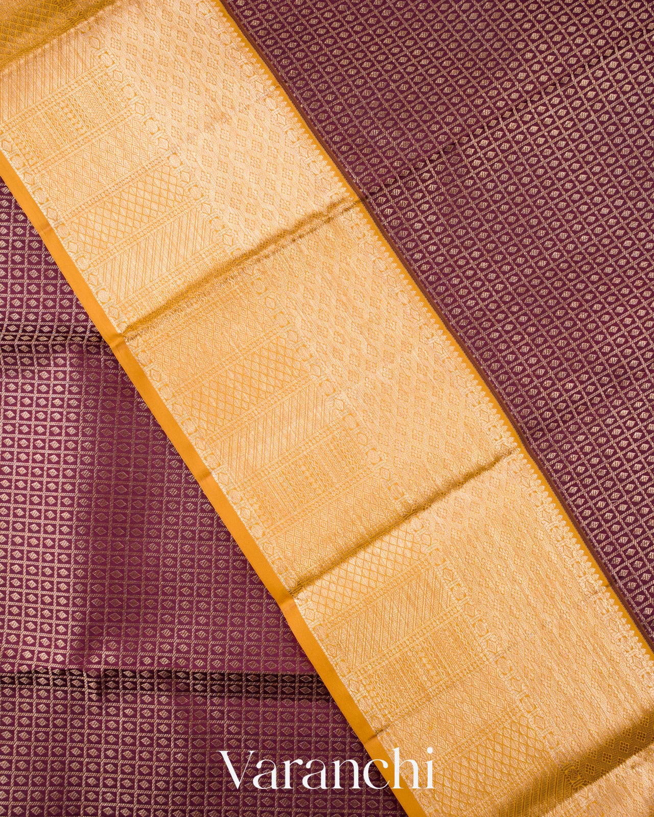 Wine Plum Heavy Brocade Pure Kanchipuram Silk Saree