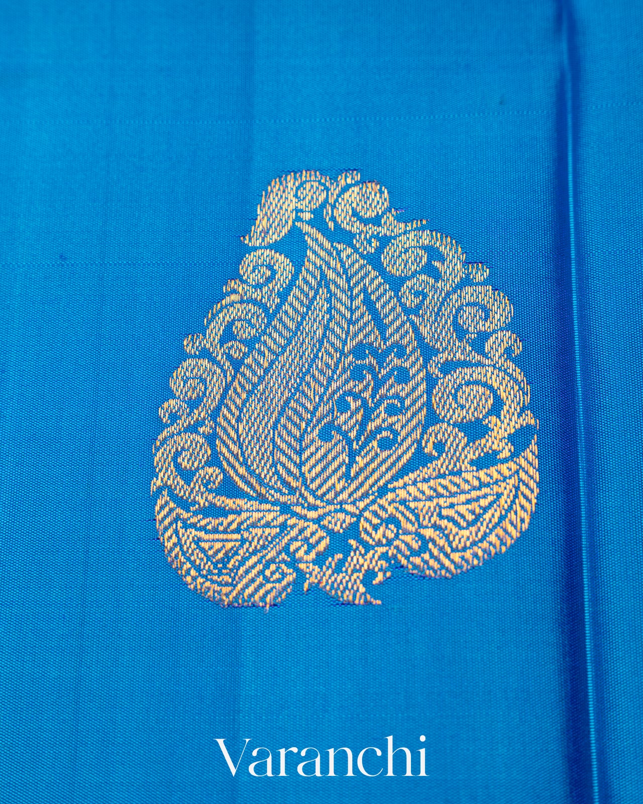 Ink Blue Pure Kanchipuram Silk Handloom Saree
