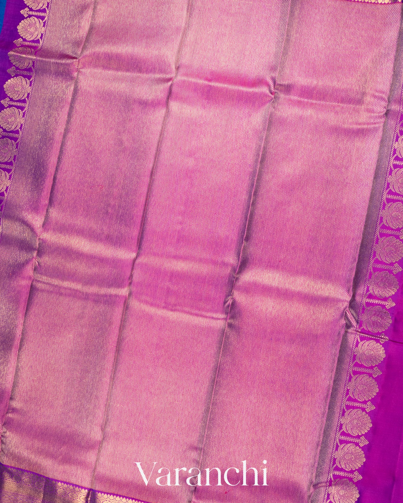 Ink Blue Pure Kanchipuram Silk Handloom Saree