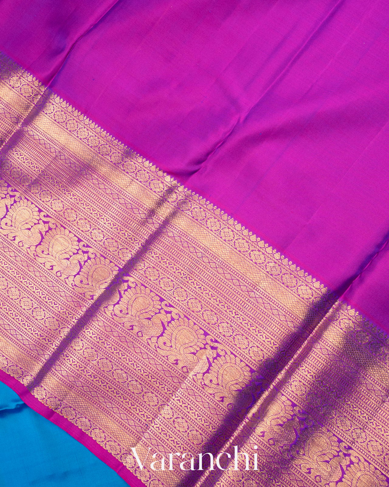 Ink Blue Pure Kanchipuram Silk Handloom Saree