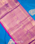 Ink Blue Pure Kanchipuram Silk Handloom Saree
