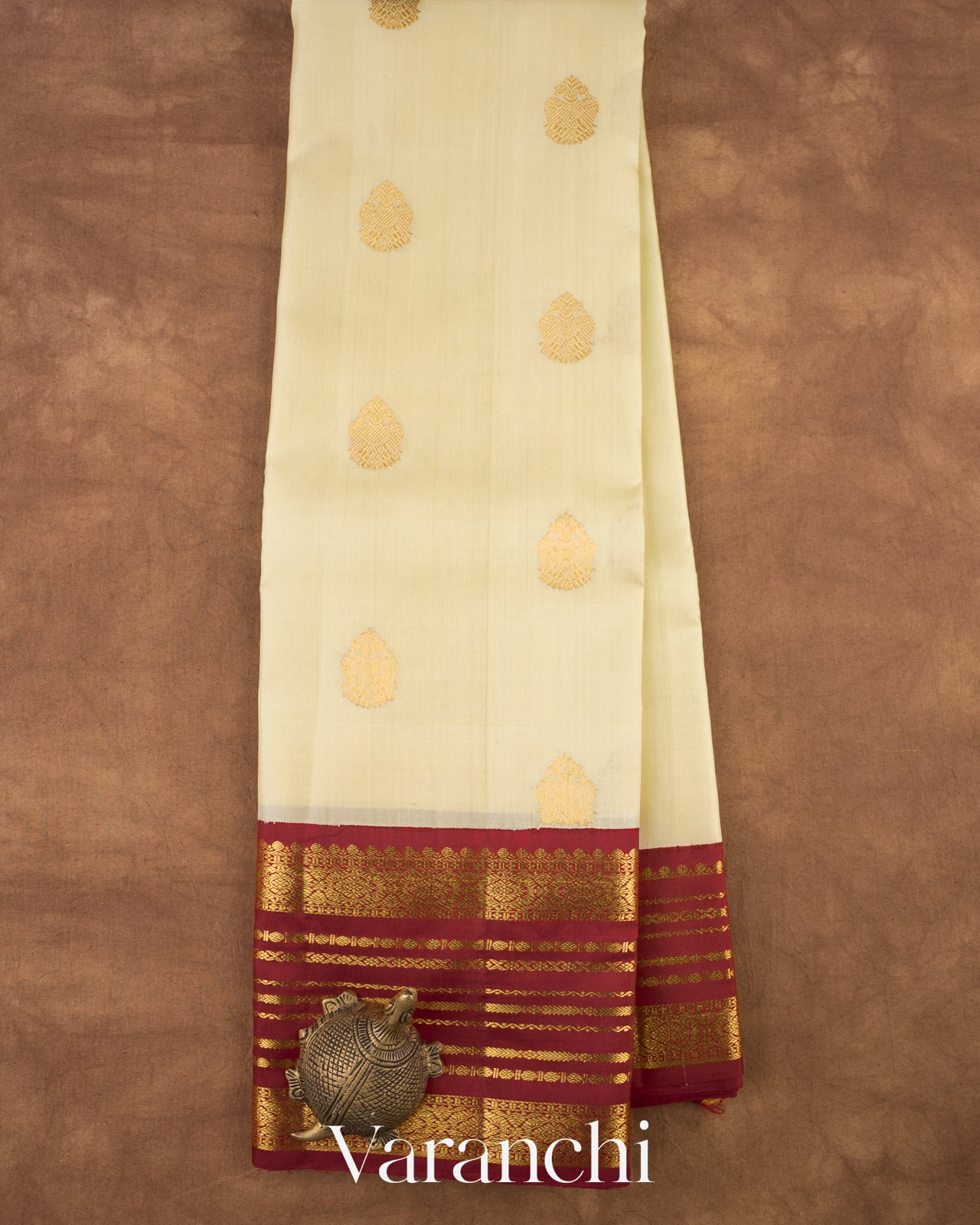 Soft Ivory Yellow Pure Kanchipuram Silk Handloom Saree