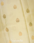 Soft Ivory Yellow Pure Kanchipuram Silk Handloom Saree
