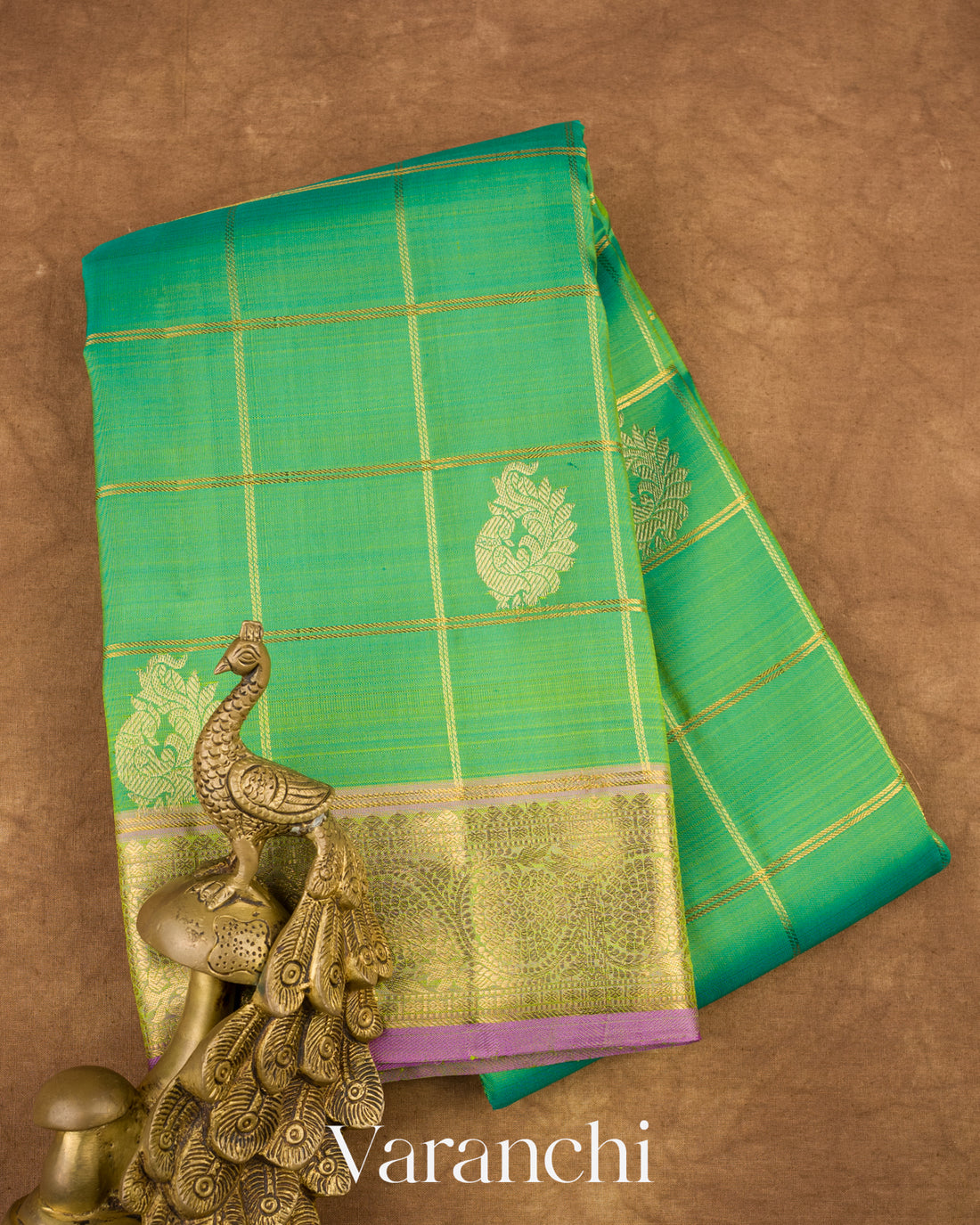 Light Jade Green Pure Kanchipuram Silk Handloom Saree