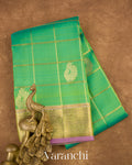 Light Jade Green Pure Kanchipuram Silk Handloom Saree