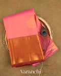 Flamingo Pink Vaira Oosi Pure Kanchipuram Silk Handloom Saree