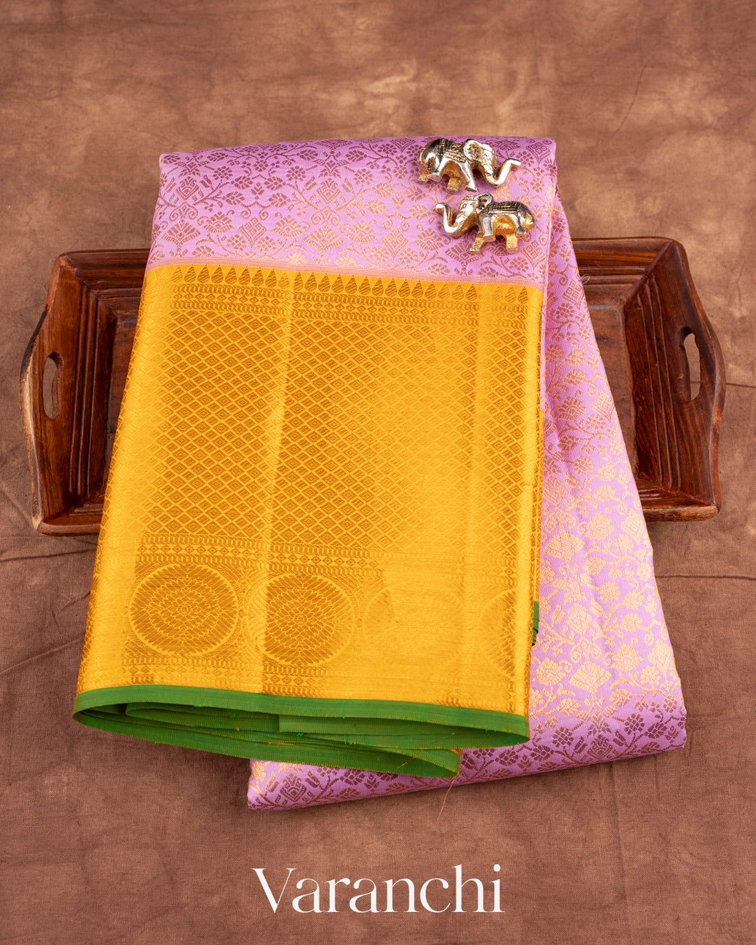 Lilac Heavy Brocade Pure Kanchipuram Silk Saree