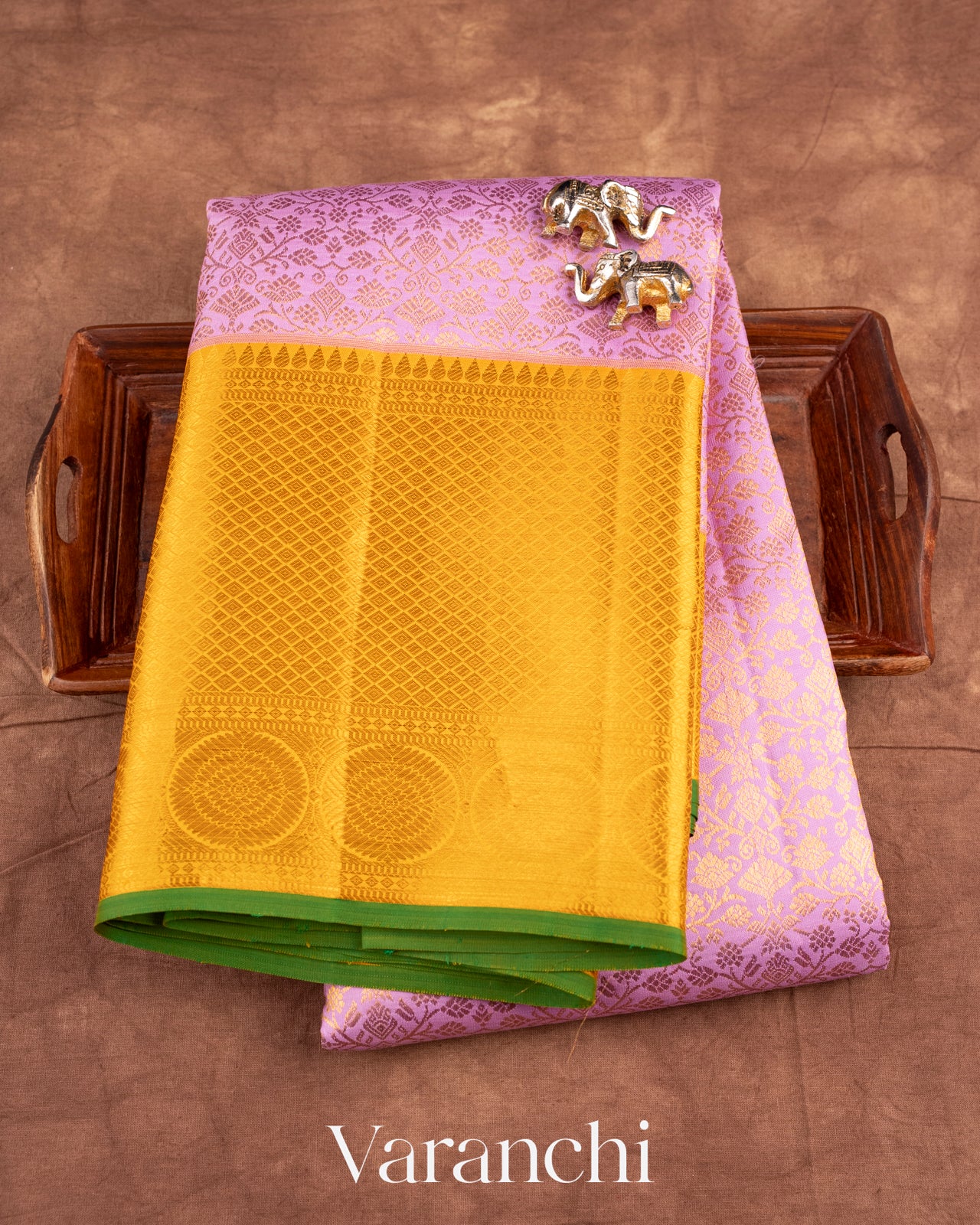 Lilac Heavy Brocade Pure Kanchipuram Silk Saree