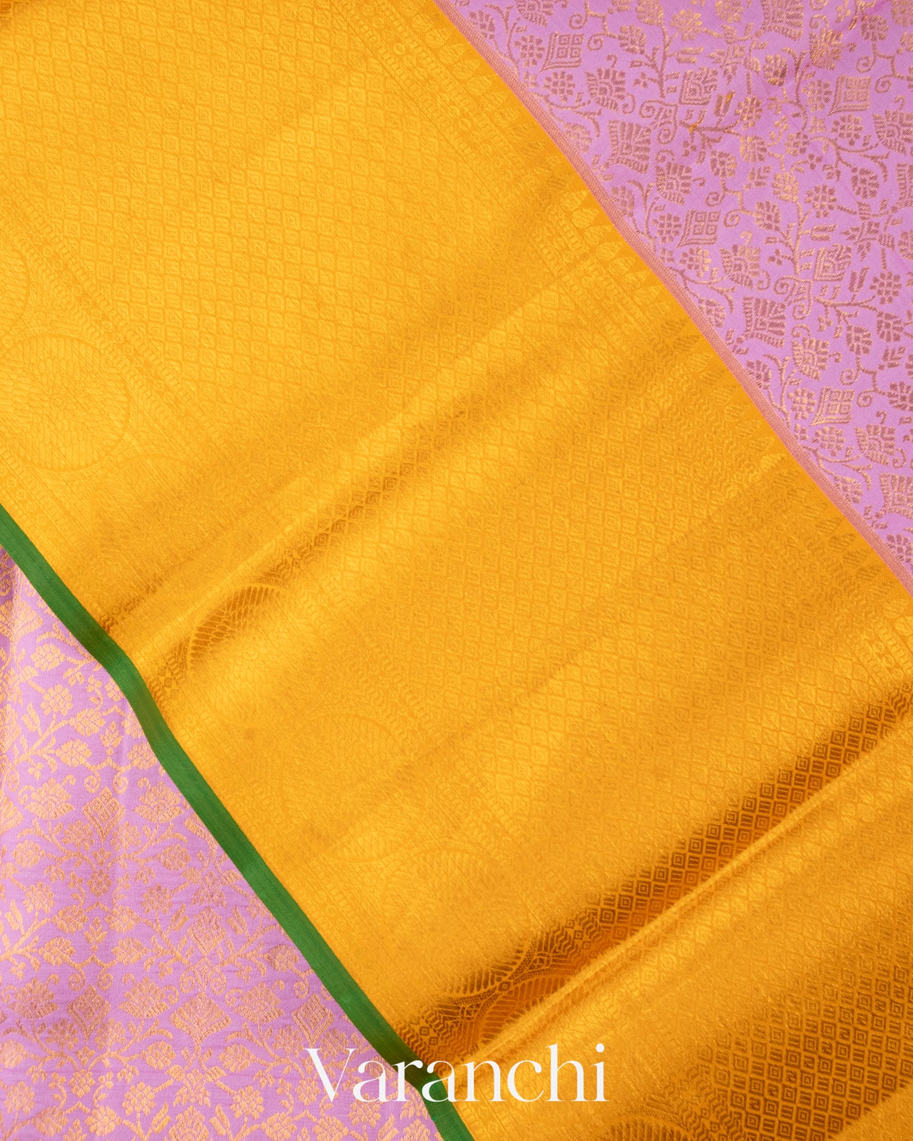 Lilac Heavy Brocade Pure Kanchipuram Silk Saree