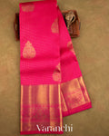 Reddish Pink Vaira Oosi Pure Kanchipuram Silk Handloom Saree