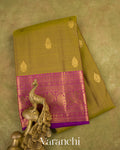 Mehendi Green Pure Kanchipuram Silk Handloom Saree