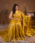 Mustard Gold Pure Kanchipuram Silk Handloom Saree