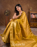 Mustard Gold Pure Kanchipuram Silk Handloom Saree