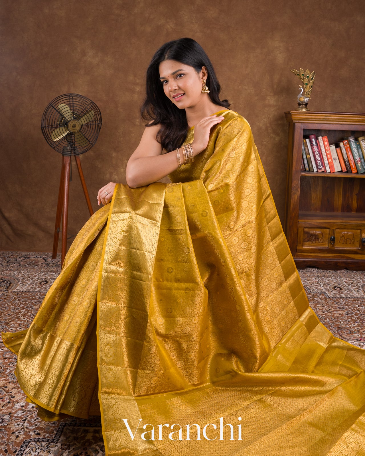 Mustard Gold Pure Kanchipuram Silk Handloom Saree