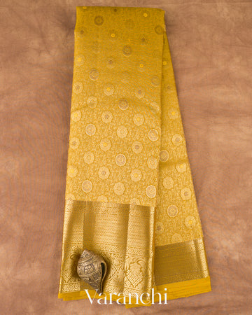 Mustard Gold Pure Kanchipuram Silk Handloom Saree