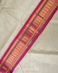 Muted Sage Green Pure Kanchipuram Silk Cotton Handloom Saree