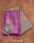 Olive Green Dual Tone Pure Kanchipuram Silk Handloom Saree