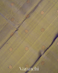 Olive Green Dual Tone Pure Kanchipuram Silk Handloom Saree