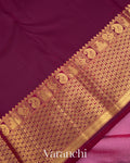 Mauve Pink Vaira Oosi Pure Kanchipuram Silk Handloom Saree