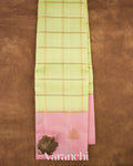 Pastel Pistachio Green Pure Kanchipuram Silk Handloom Saree 