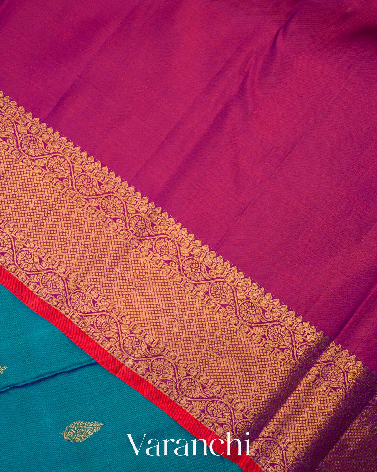Peacock Green Pure Kanchipuram Silk Handloom Saree