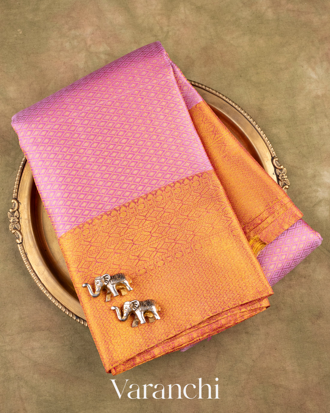 Pink Heavy Brocade Pure Kanchipuram Silk Saree