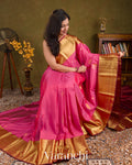 Pink Pure Kanchipuram Silk Handloom Saree