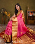 Pink Pure Kanchipuram Silk Handloom Saree