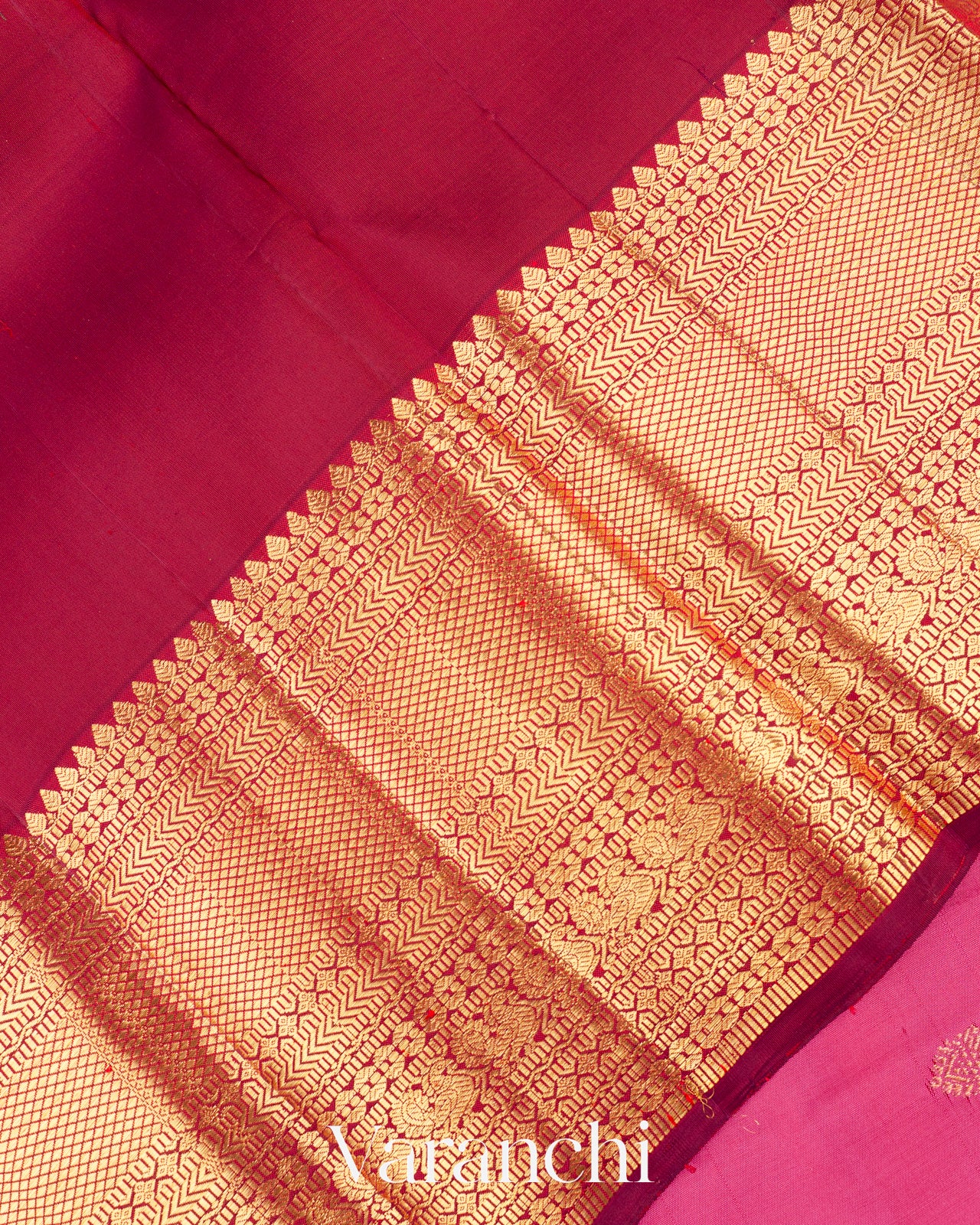 Pink Pure Kanchipuram Silk Handloom Saree