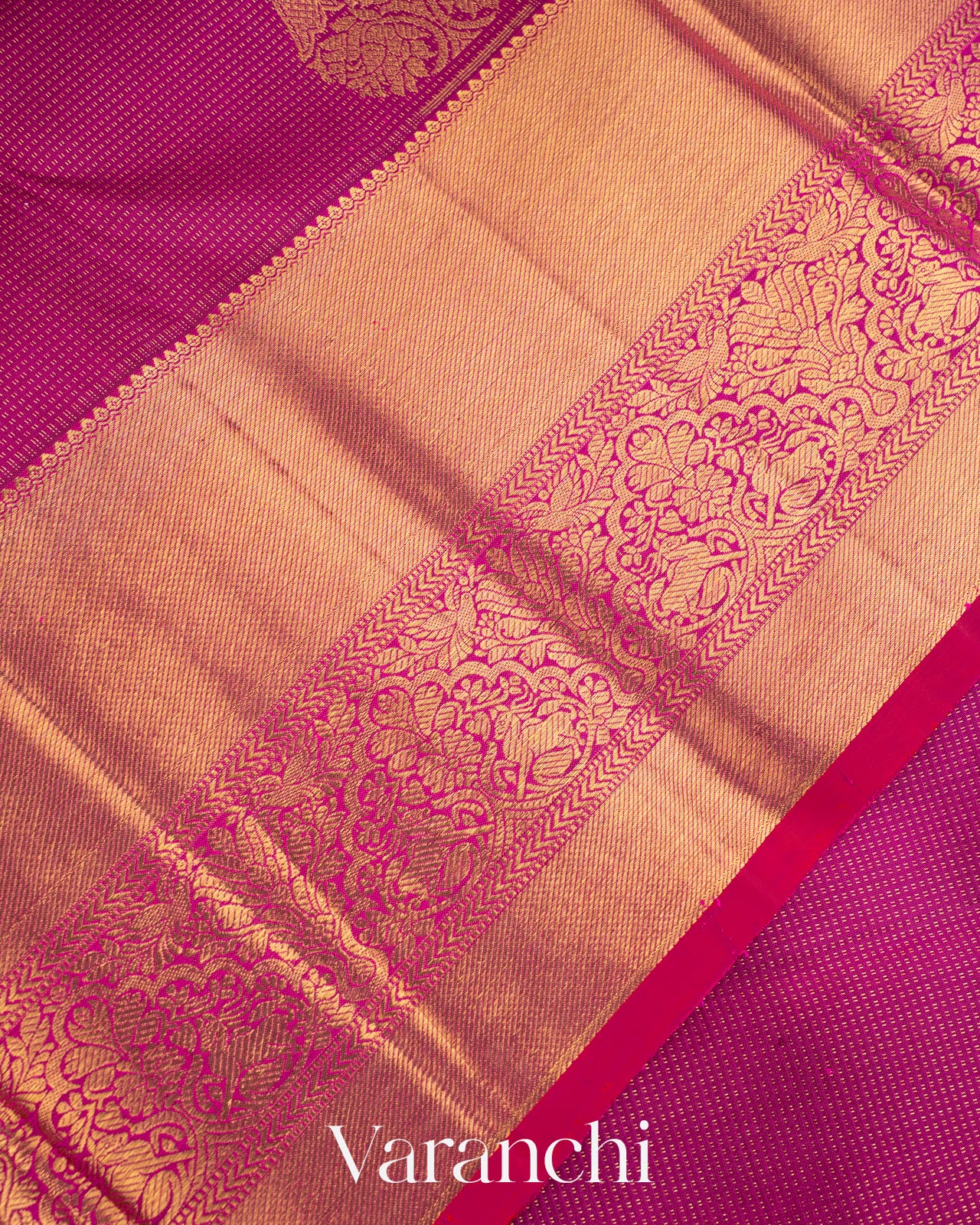Purple Vaira Oosi Pure Kanchipuram Silk Handloom Saree