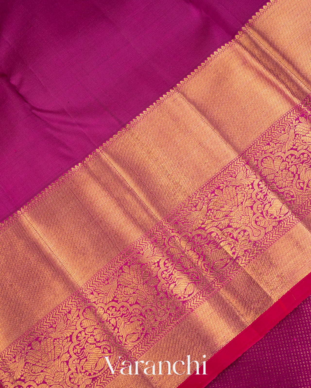 Purple Vaira Oosi Pure Kanchipuram Silk Handloom Saree