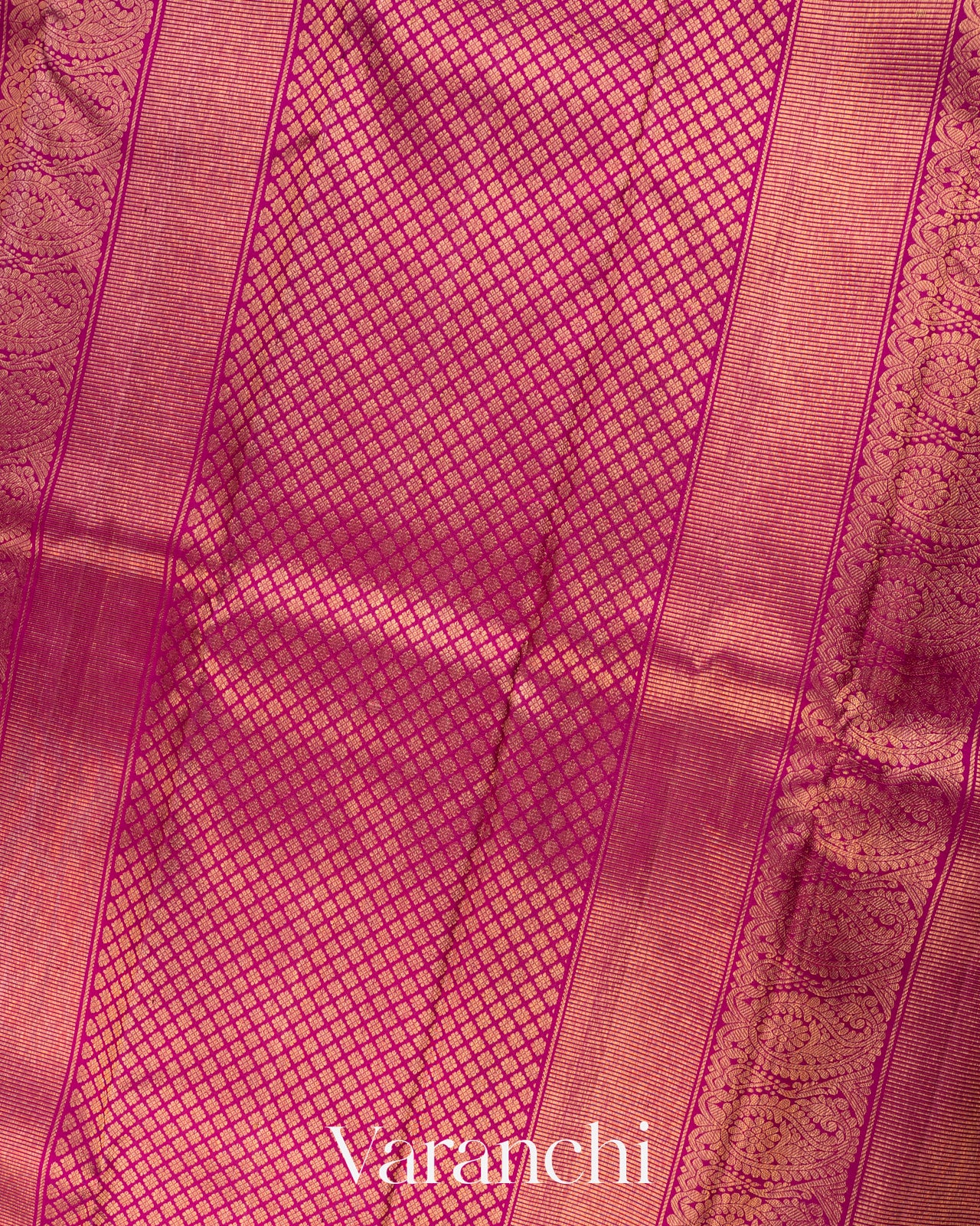 Purple Vaira Oosi Pure Kanchipuram Silk Handloom Saree