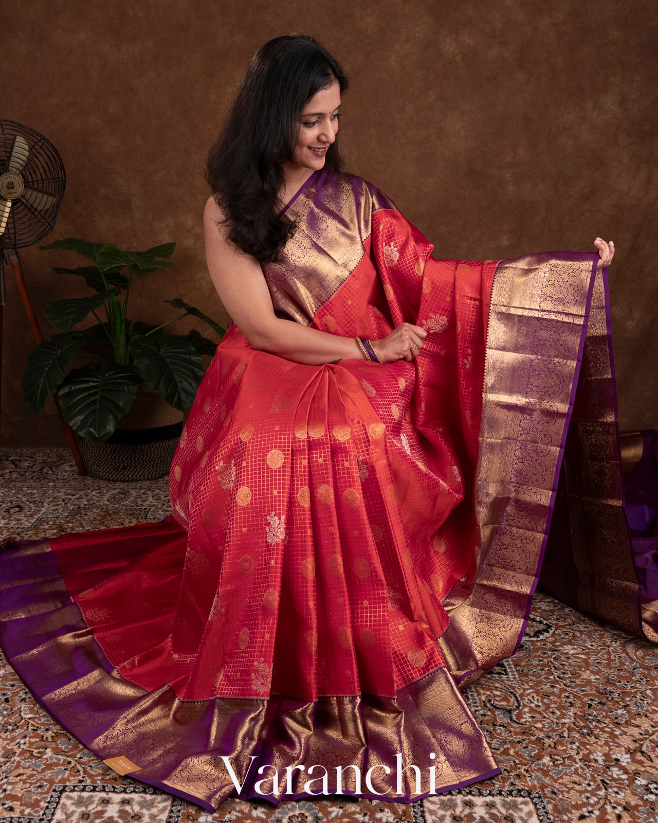 Reddish Pink Korvai Pure Kanchipuram Silk Saree 